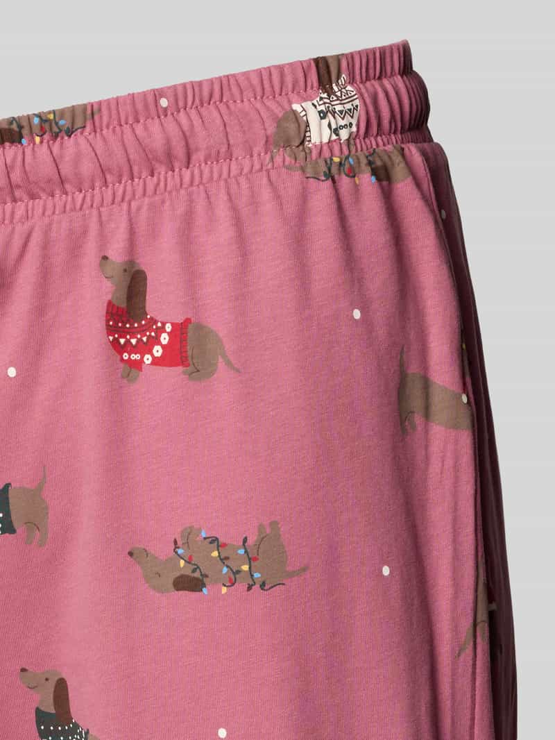 Jake*s Casual Pyjamabroek met elastische band en tunnelkoord