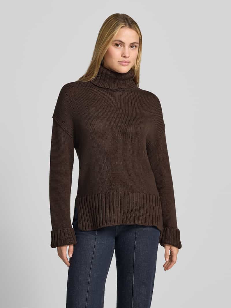MOS MOSH relaxed fit gebreide pullover van puur katoen met col