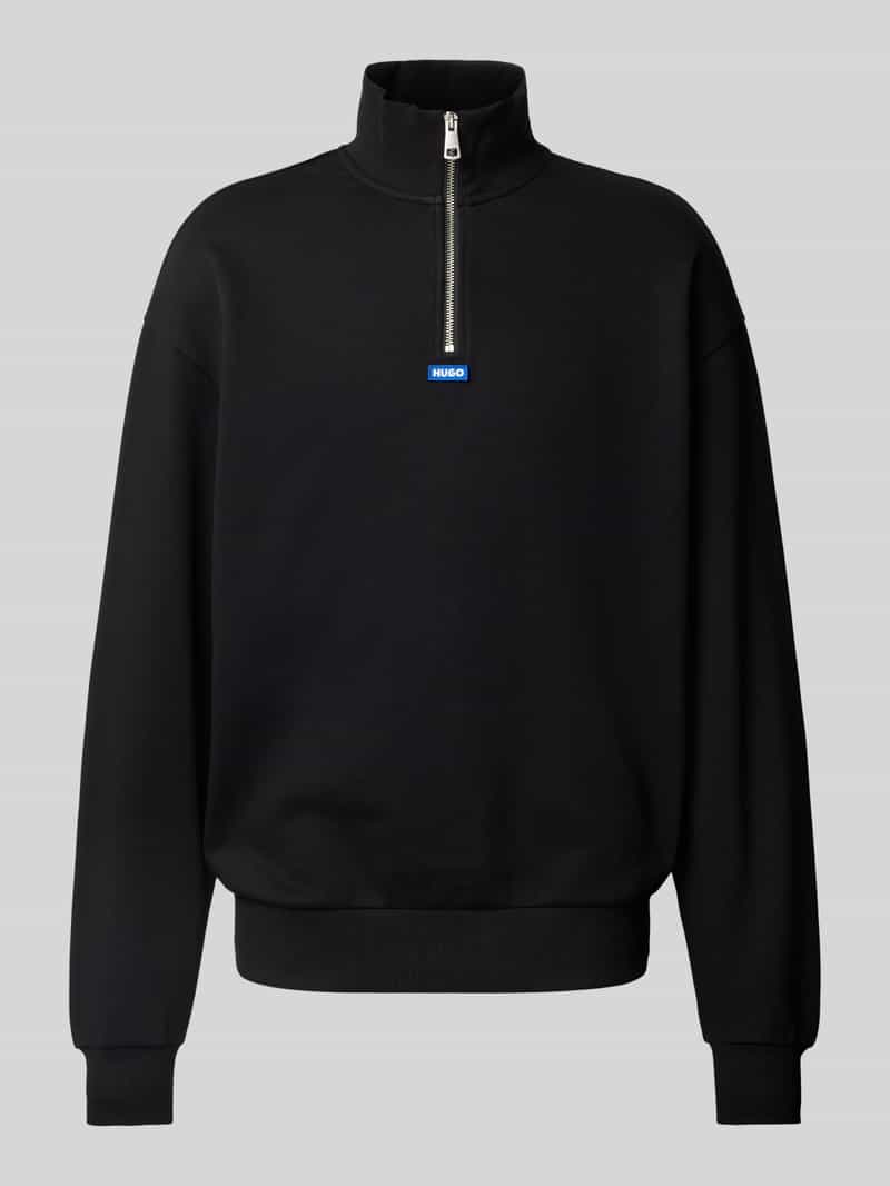 Hugo Blue Sweatshirt met schipperskraag model 'Neeler'