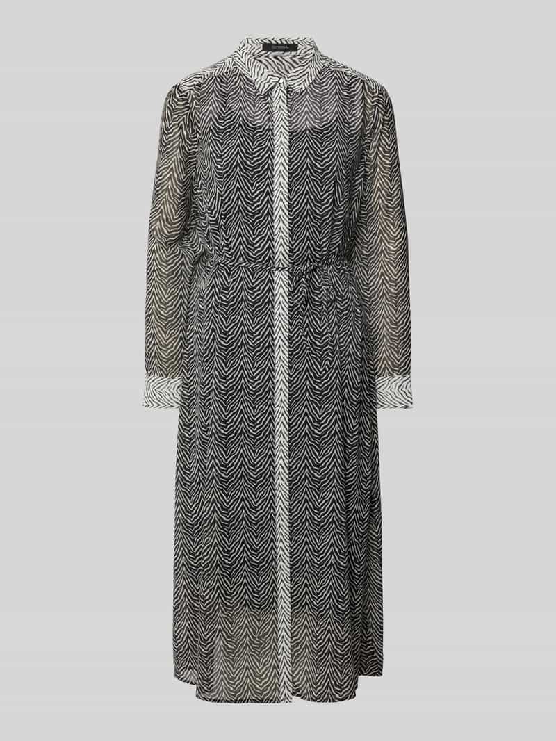 comma Midi-jurk met strikceintuur