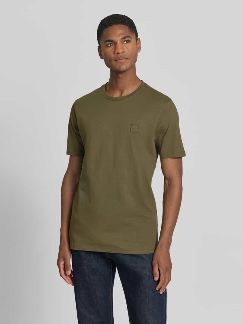 Boss Regular fit T-shirt van puur katoen model 'TALES' bright green, foto 5