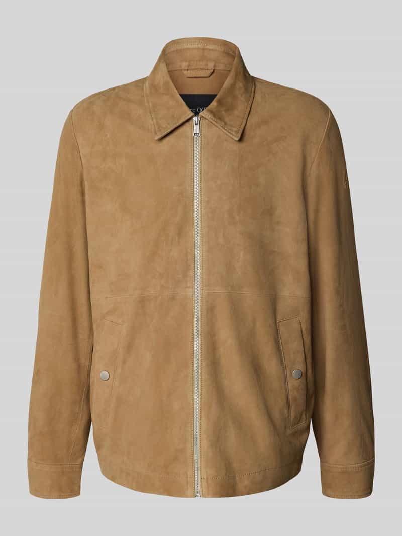 Marc O'Polo Regular fit leren jack van puur geitenleer