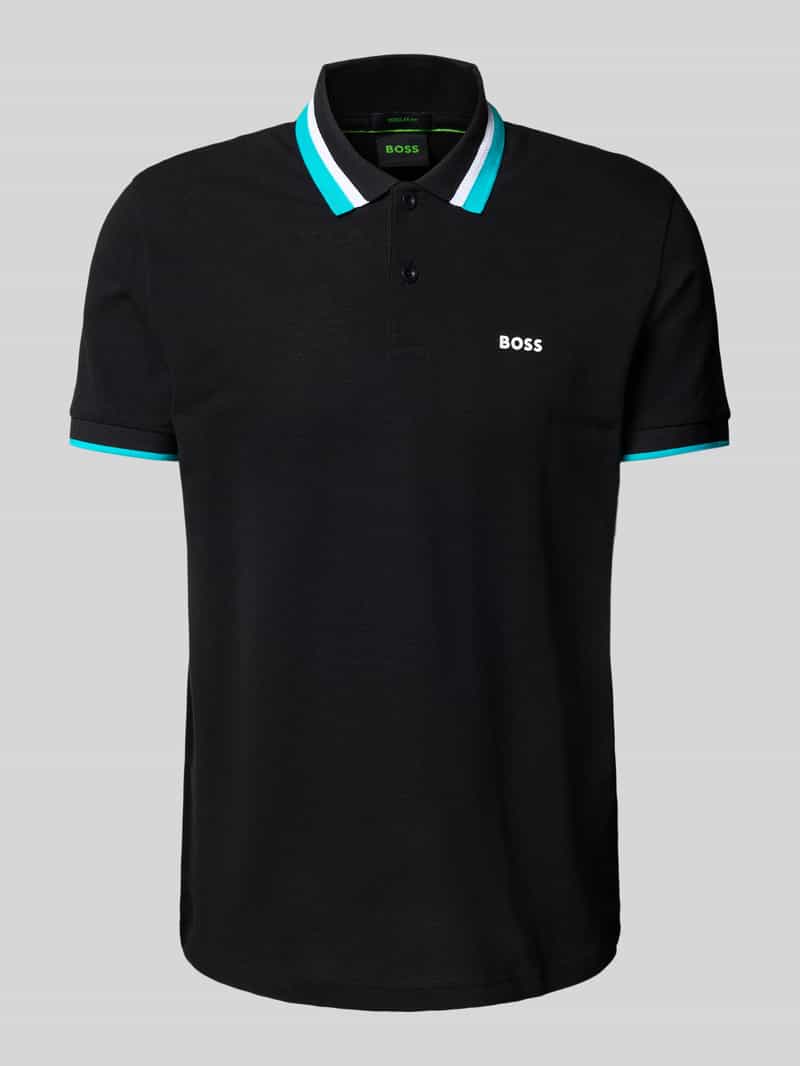 BOSS Green Regular fit poloshirt met labelprint model 'Paddy'