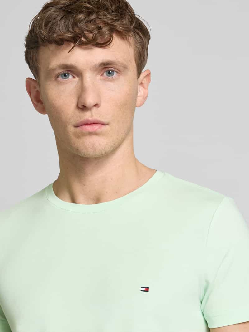 Tommy Hilfiger Slim fit T-shirt met logostitching