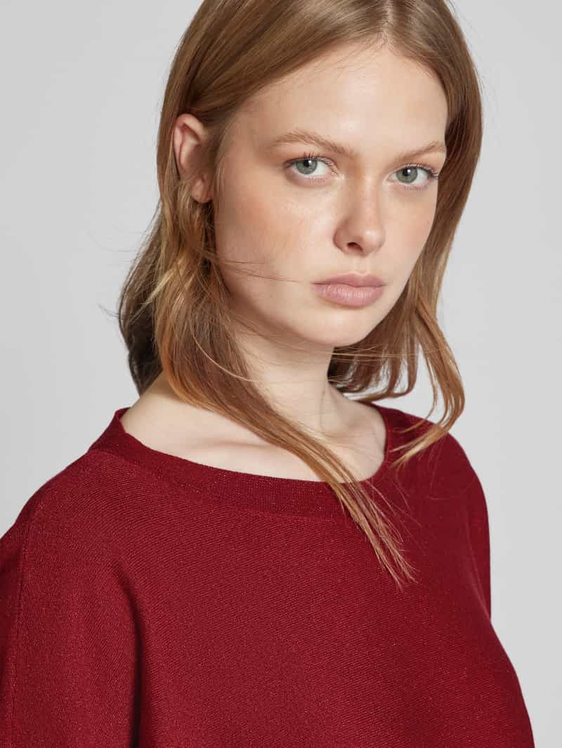comma Gebreide pullover van viscosemix met boothals