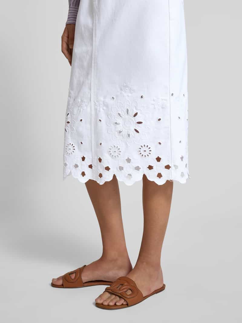 Lauren Ralph Lauren Jeansrok met broderie anglaise model 'DANIELA'
