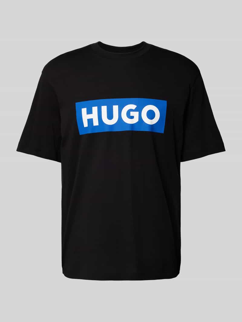 Hugo Blue T-shirt met logoprint model 'Nico'