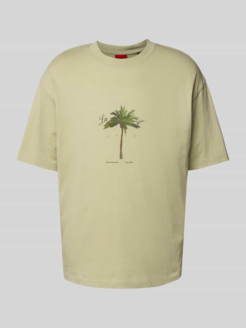 HUGO T-shirt met labelprint model 'Duwom'