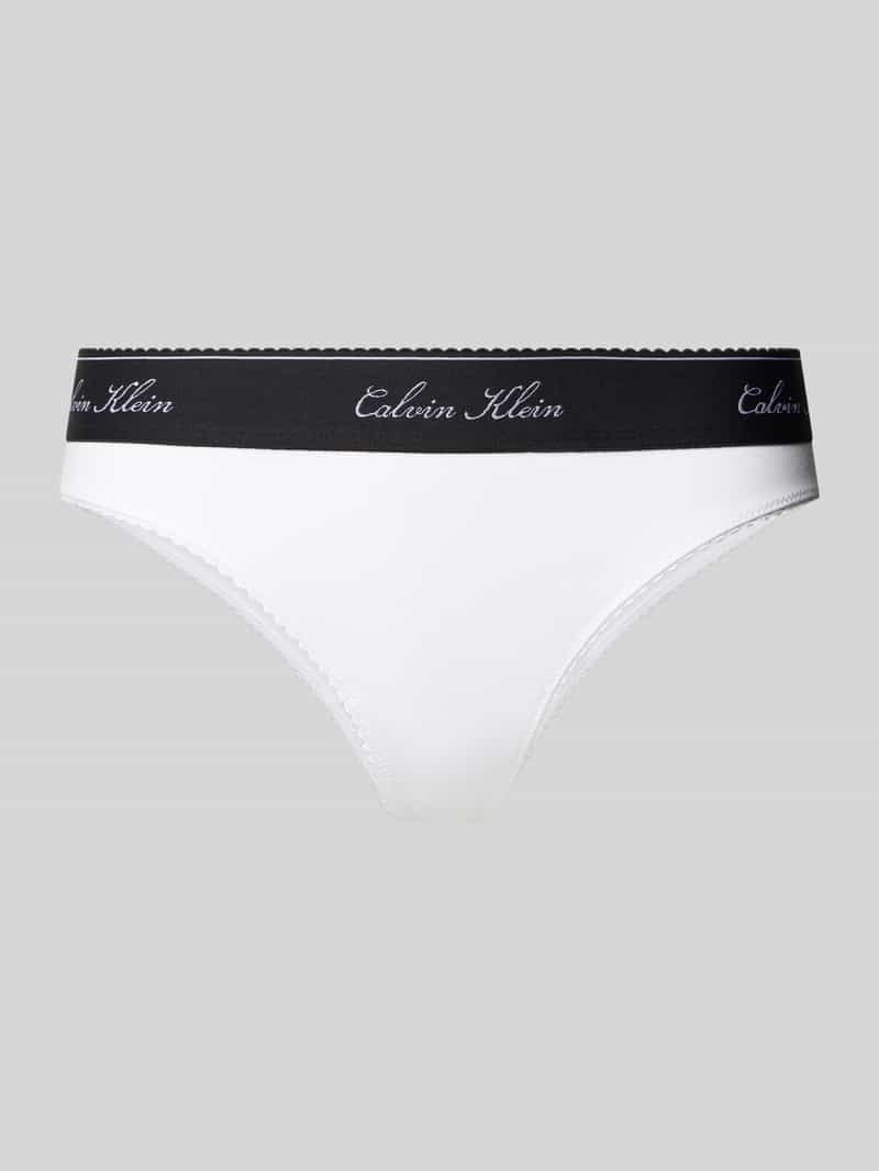 Calvin Klein Underwear String van katoenmix met modaalgehalte model 'SCRIPT Thong'