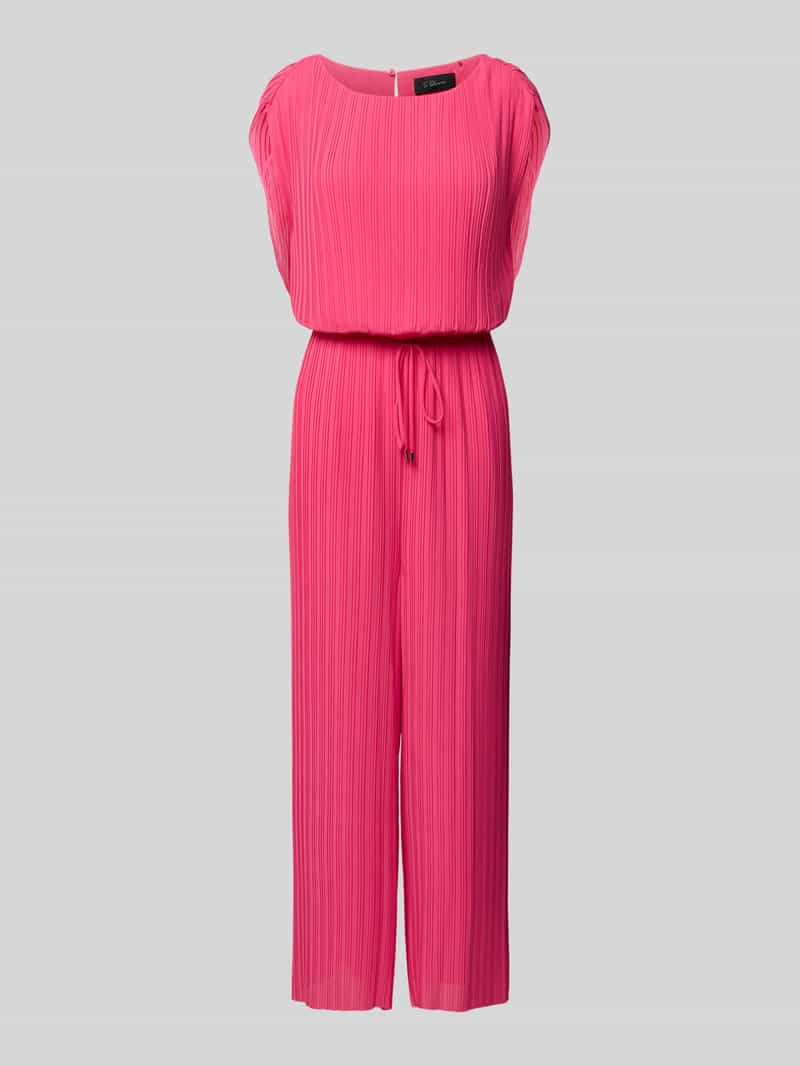 s.Oliver BLACK LABEL Regular fit jumpsuit met ronde plissé