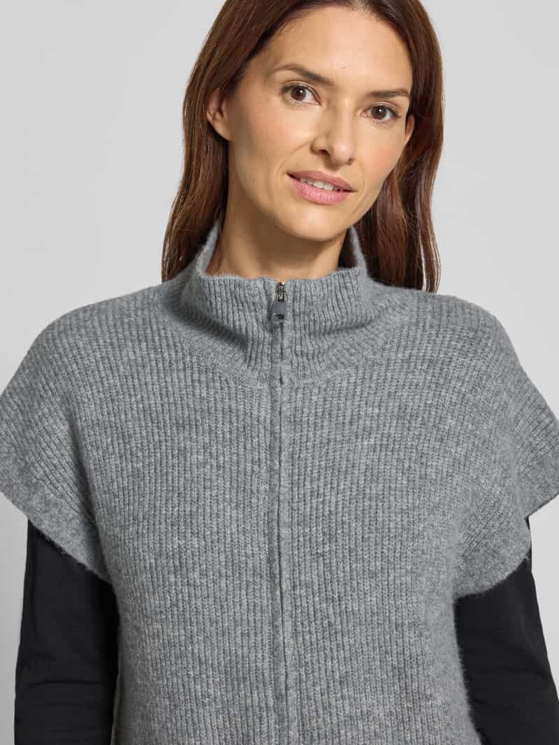 Ichi Relaxed fit gebreid jack in design met korte mouwen model 'Ducie'
