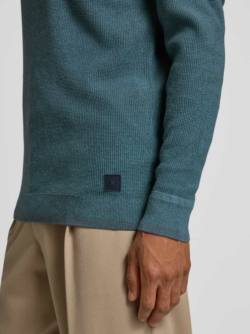 Tom Tailor Regular fit gebreide pullover van puur katoen met structuur