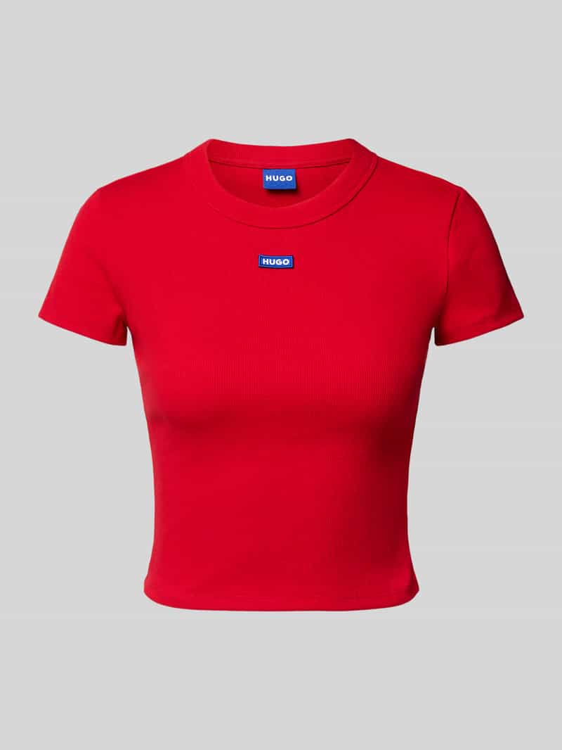 OTTO HUGO Blue T-shirt Baby Tee in verkorte lengte