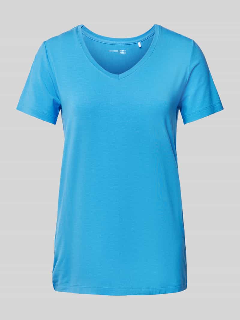 Schiesser T-shirt met geribde V-hals