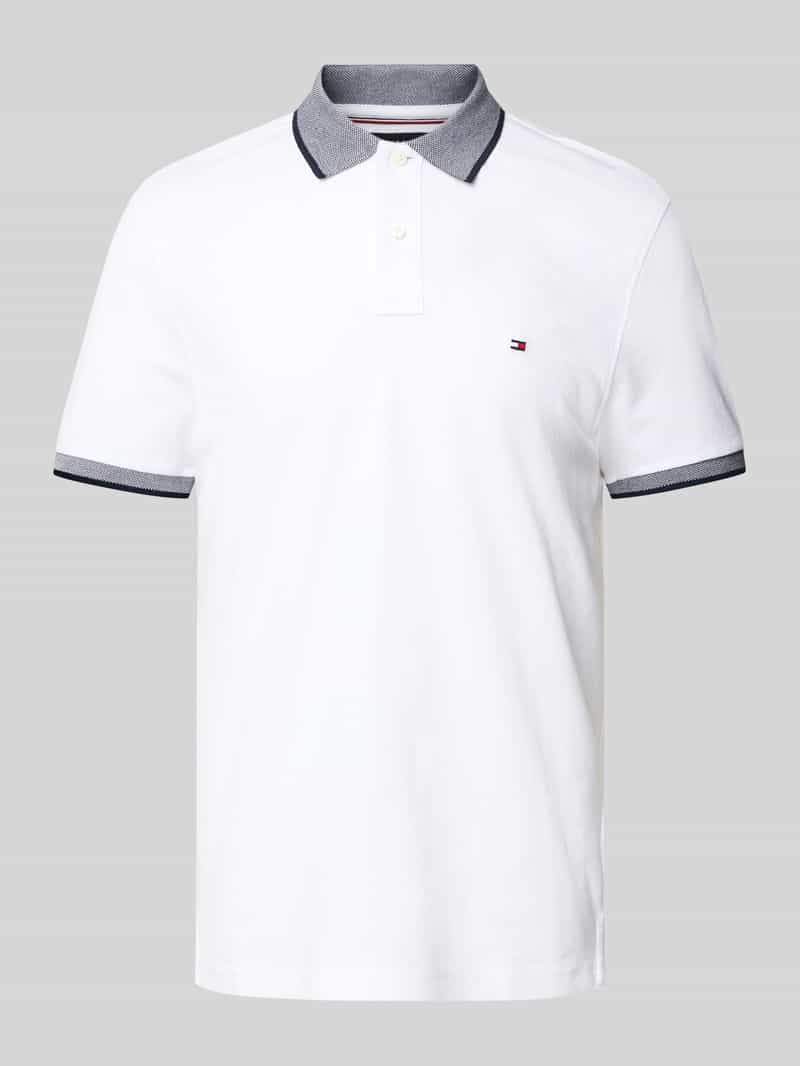 Tommy Hilfiger Regular fit poloshirt van een mix van katoen en linnen