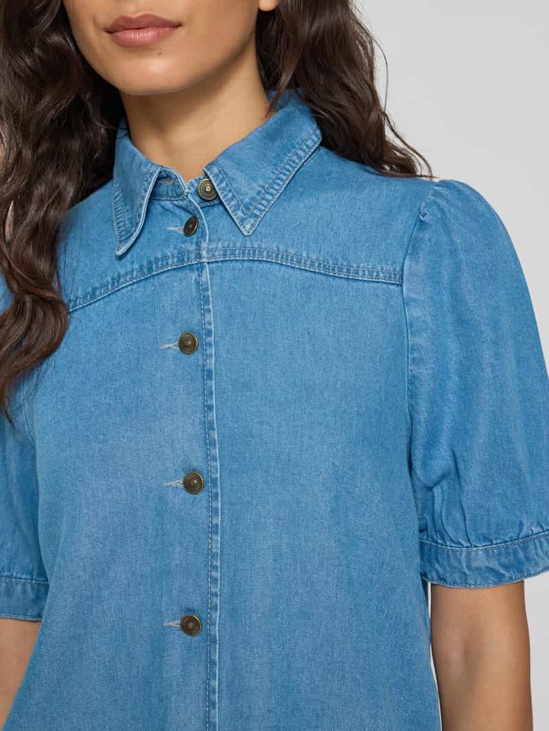 MORE & MORE Regular fit jeansblouse met 1 2-mouwen