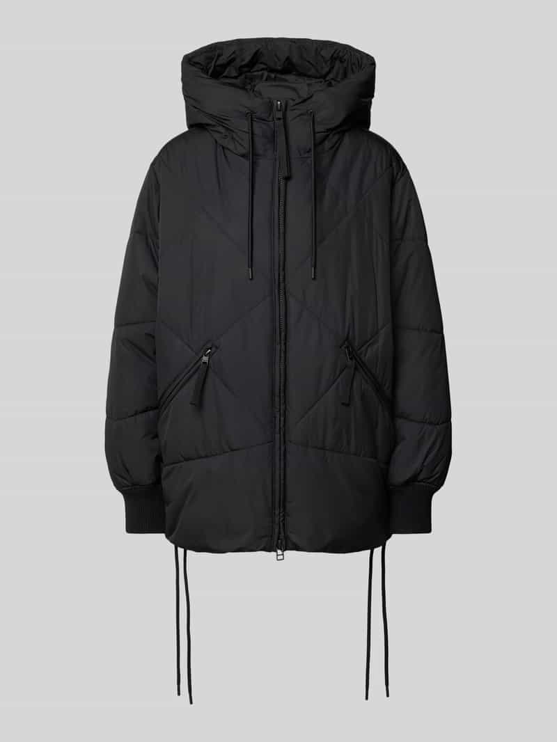relaxed fit gewatteerde mantel met capuchon
