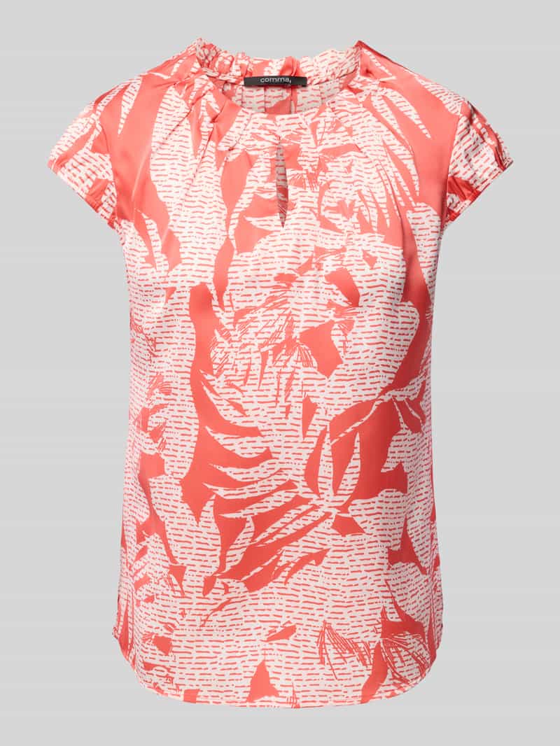 comma Regular fit blouseshirt met druppelvormige hals