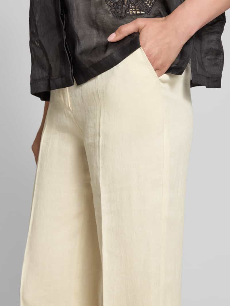 Max Mara Studio Straight leg linnen broek met persplooien model 'CORDOVA'