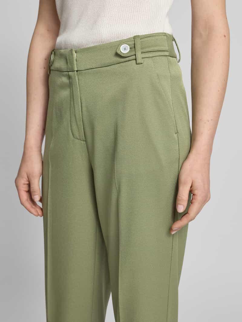 MORE & MORE Straight leg stoffen broek met structuurmotief