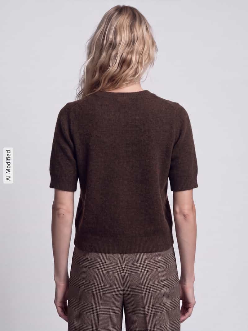 S.Oliver Regular fit pullover met wol donkerbruin, foto 2