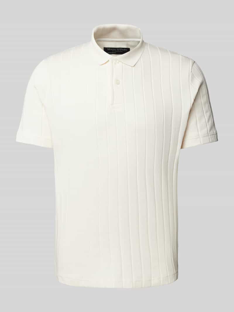 Marc O'Polo Regular fit poloshirt van een mix van katoen en jersey met brede ribstructuur