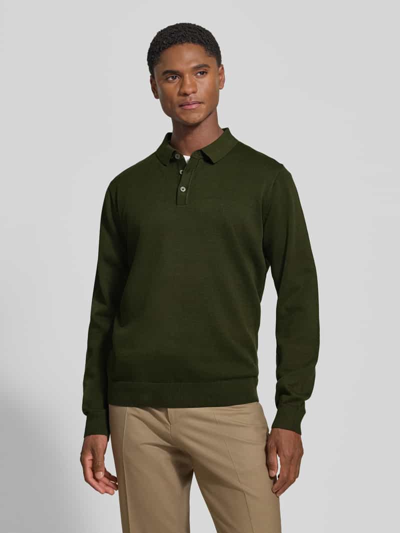 FYNCH-HATTON Gebreide pullover met polokraag en knoopsluiting