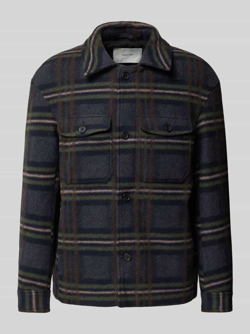 Selected Homme Regular fit wollen jack met platte kraag model 'MITCH'
