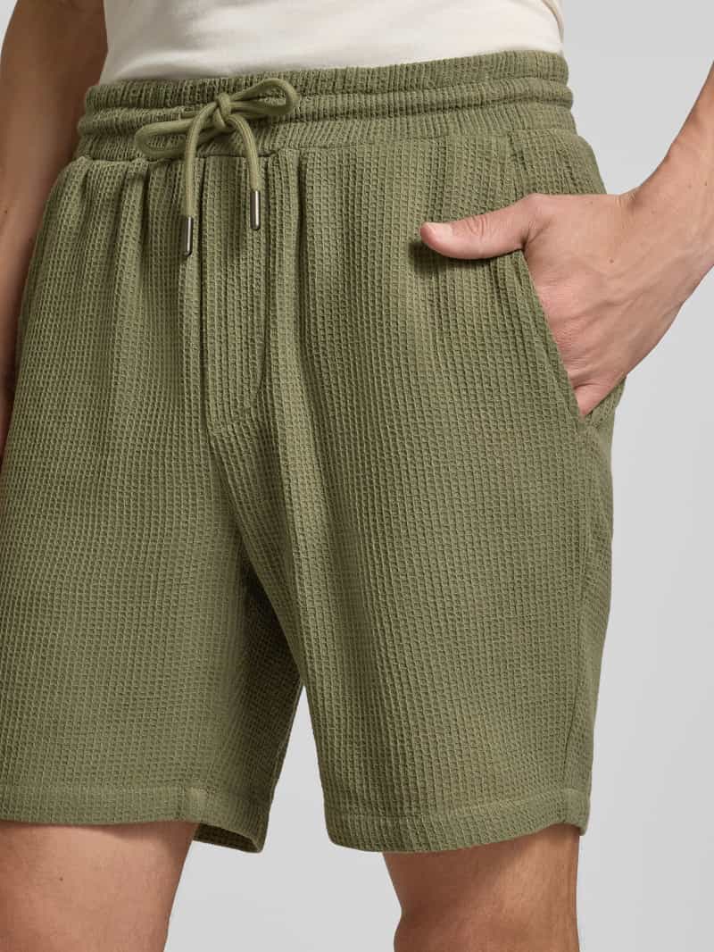 Only & Sons Korte broek met structuurmotief en elastische band model 'BERTIL'