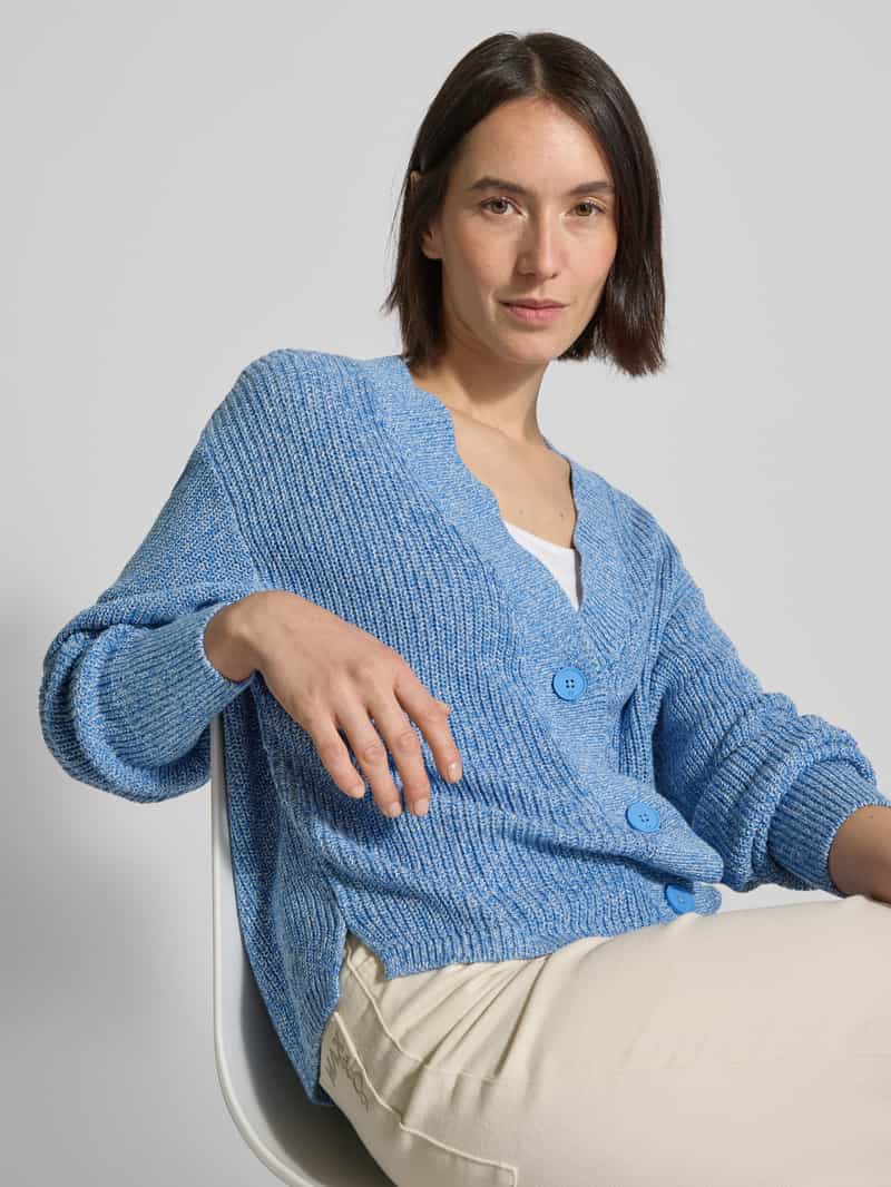 Tom Tailor Denim Regular fit gebreid jack van katoenmix met V-hals