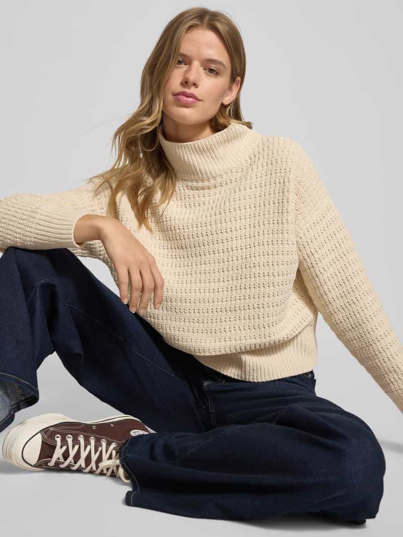 Only Regular fit gebreide pullover met ronde hals en kraag model 'GLOBE'