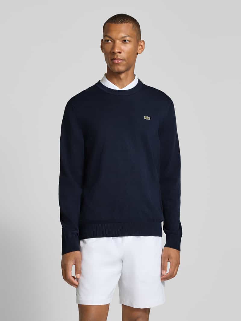 Lacoste pullover fijn gebreid donkerblauw, foto 5