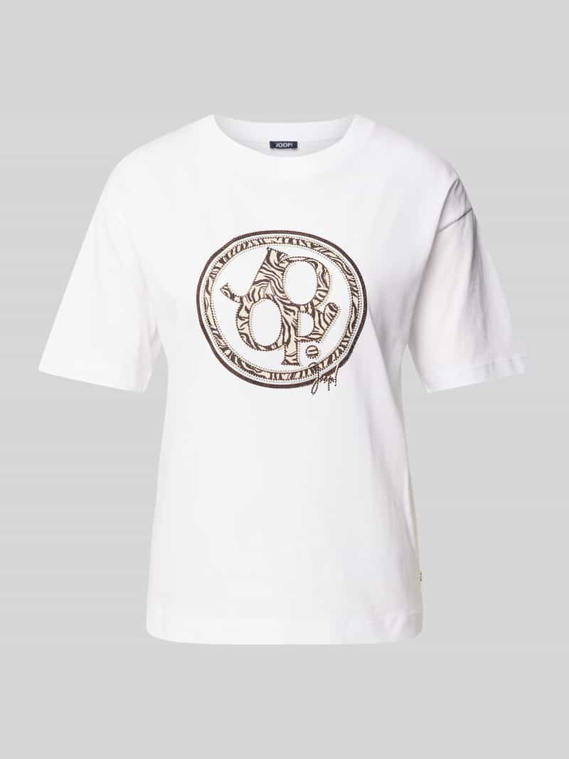 Joop! T-shirt met strass-steentjes