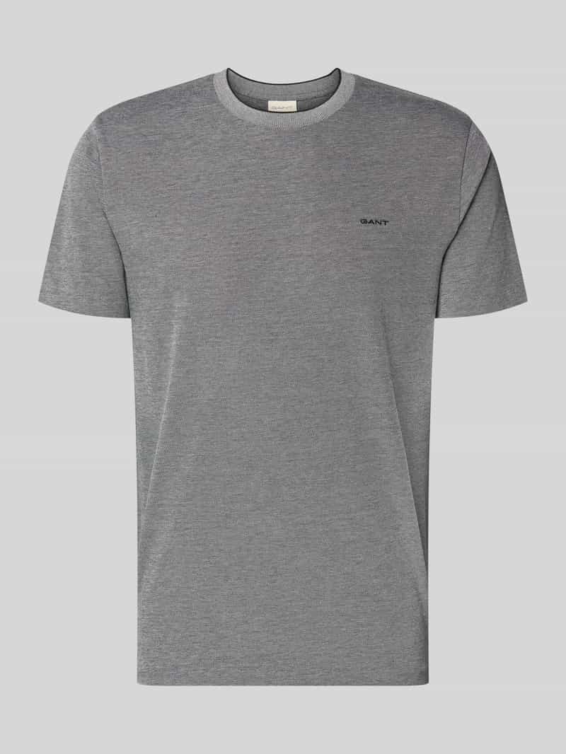 T-shirt met ronde hals en labelstitching