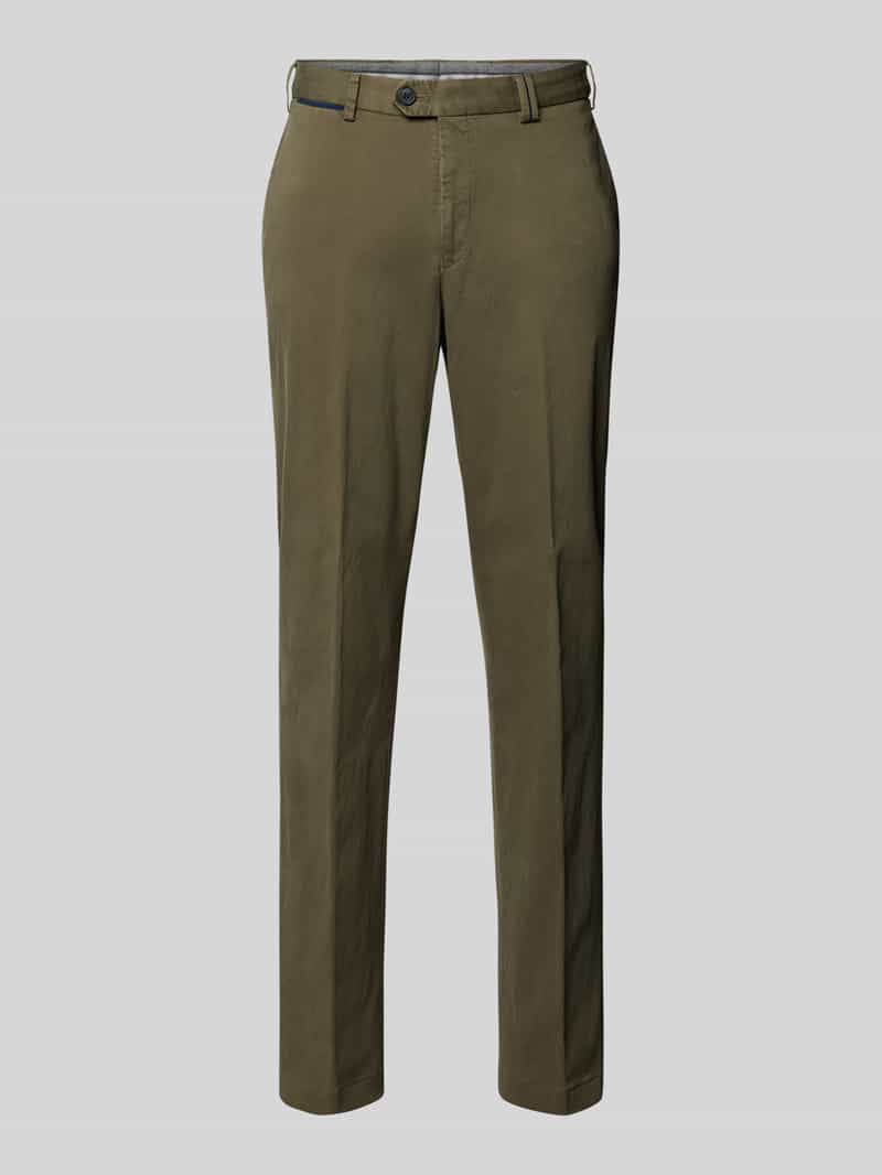 Hiltl Slim fit chino met persplooien, model 'PEAKER'