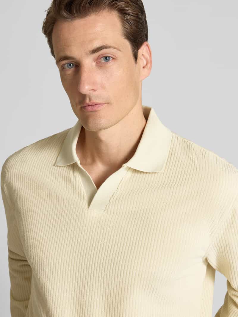 lindbergh Oversized poloshirt met structuurmotief