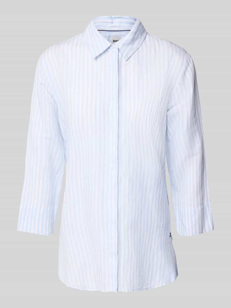 BRAX Regular fit linnen blouse met 3 4-mouwen model 'Vickie'