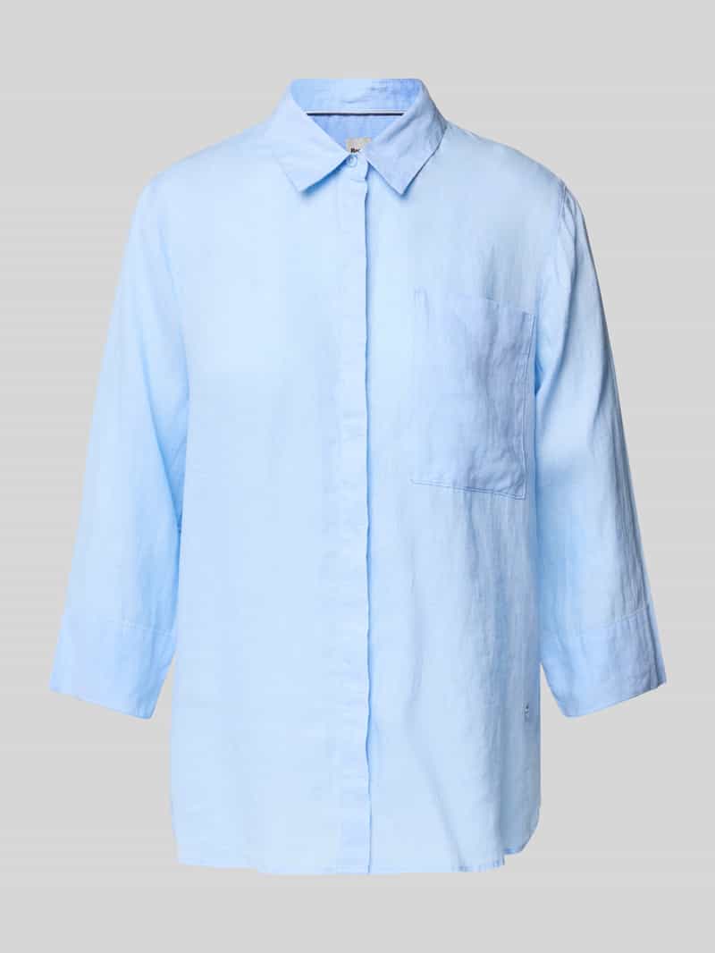 BRAX Regular fit linnen blouse met borstzak model 'Vickie'