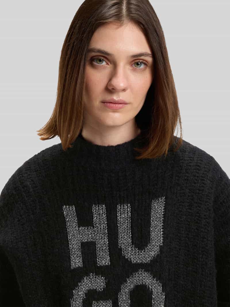 HUGO Oversized gebreide pullover van wolmix model 'SLOGUIS'