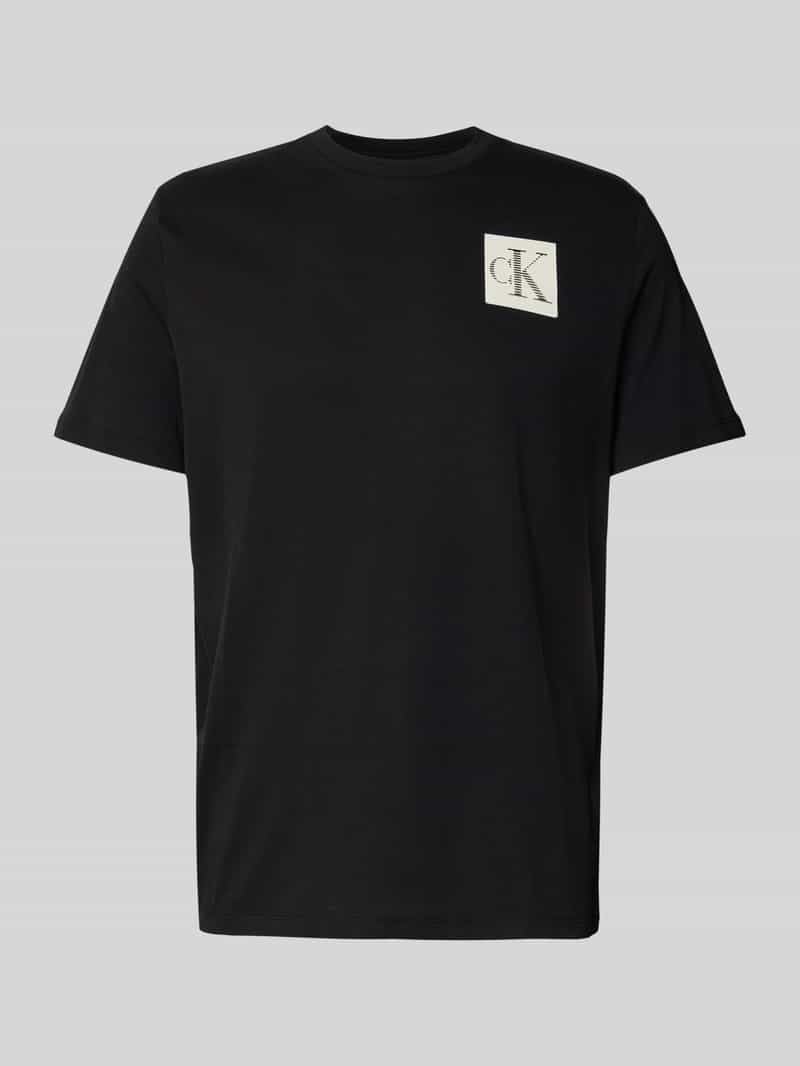 Calvin Klein Jeans Regular fit T-shirt van puur katoen met logoprint