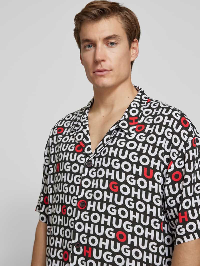 HUGO Relaxed fit vrijetijdsoverhemd van viscose model 'BEACH'