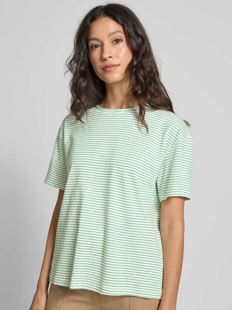 Tommy Hilfiger Relaxed fit T-shirt van een mix van linnen en katoen