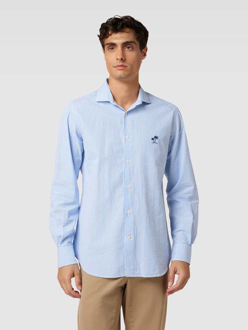 Slim fit vrijetijdsoverhemd met kentkraag, model 'PAMPLONA' MC2 Saint Barth