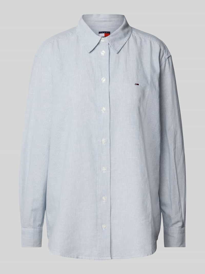 Tommy Jeans Relaxed fit blouseshirt van een mix van katoen en linnen