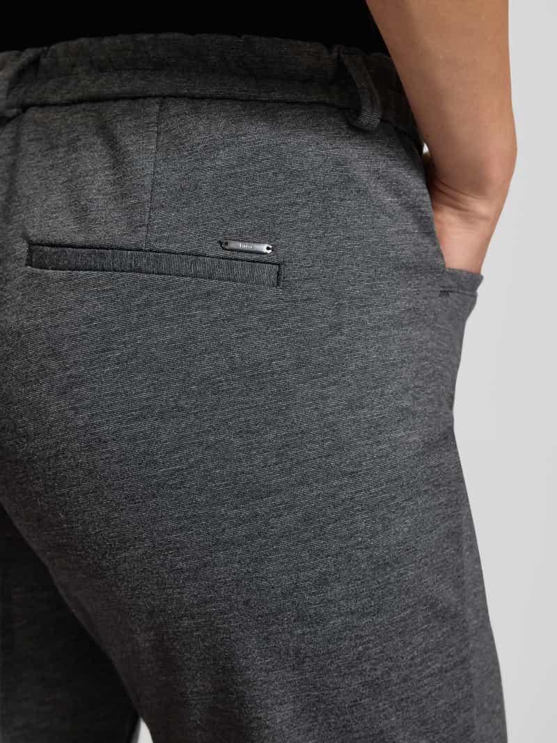 BRAX Broek met elastische band en persplooien model 'MARON'