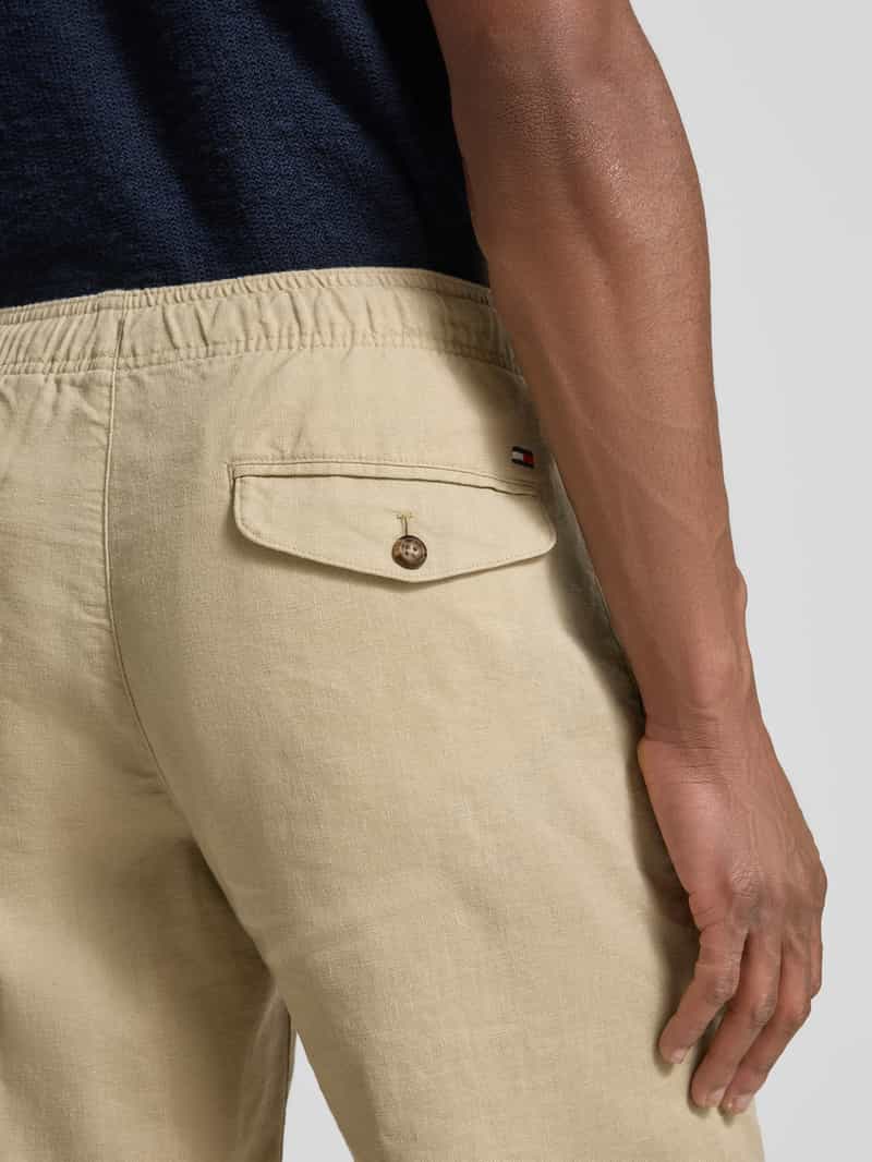 Tommy Hilfiger Korte relaxed fit broek van linnenmix