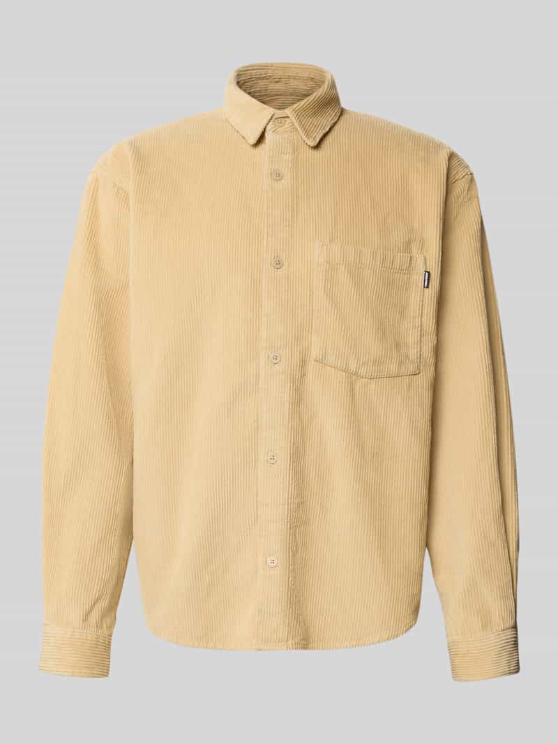 REVIEW Regular fit corduroy overhemd met labeldetail