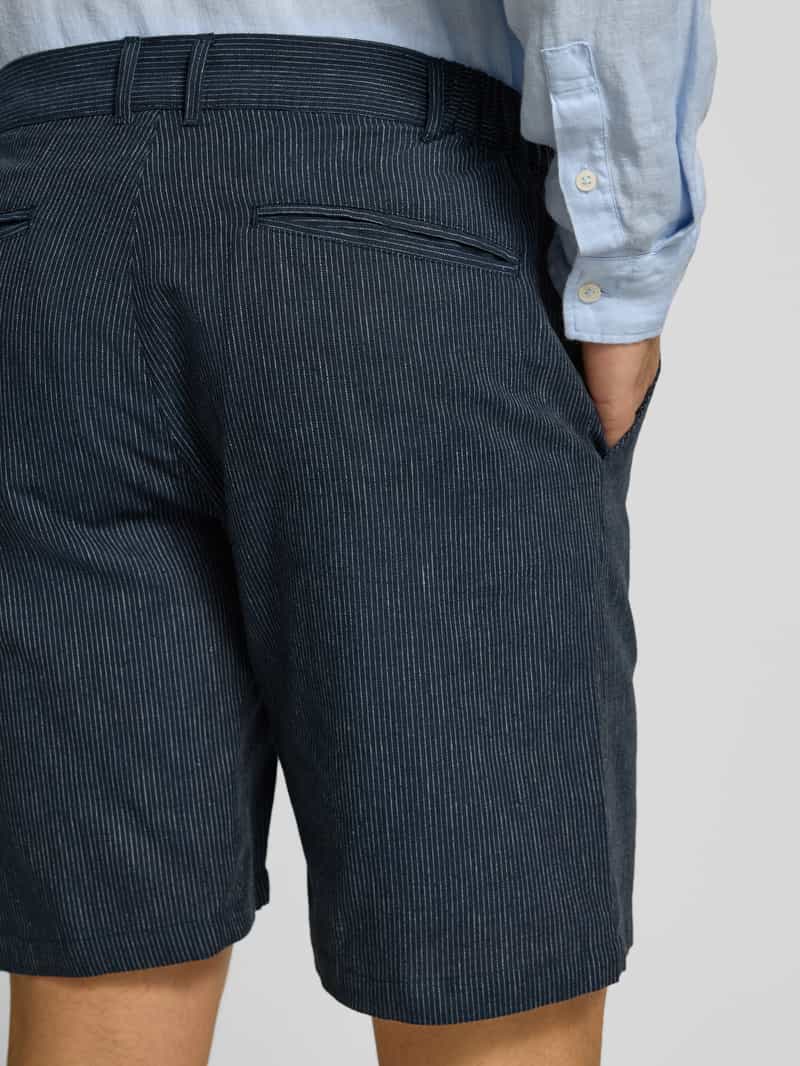 casual friday Korte chino van linnenmix met steekzakken