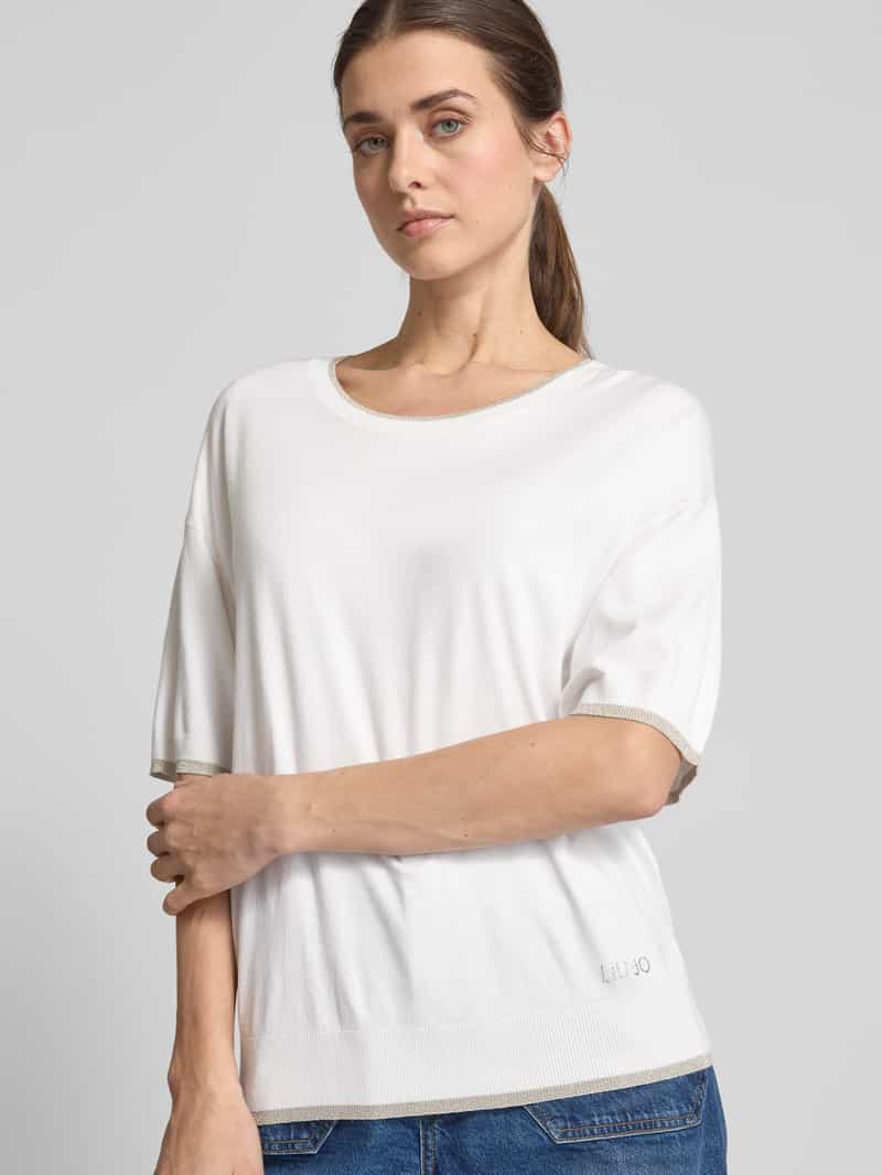 Liu Jo White Gebreide pullover met ronde hals