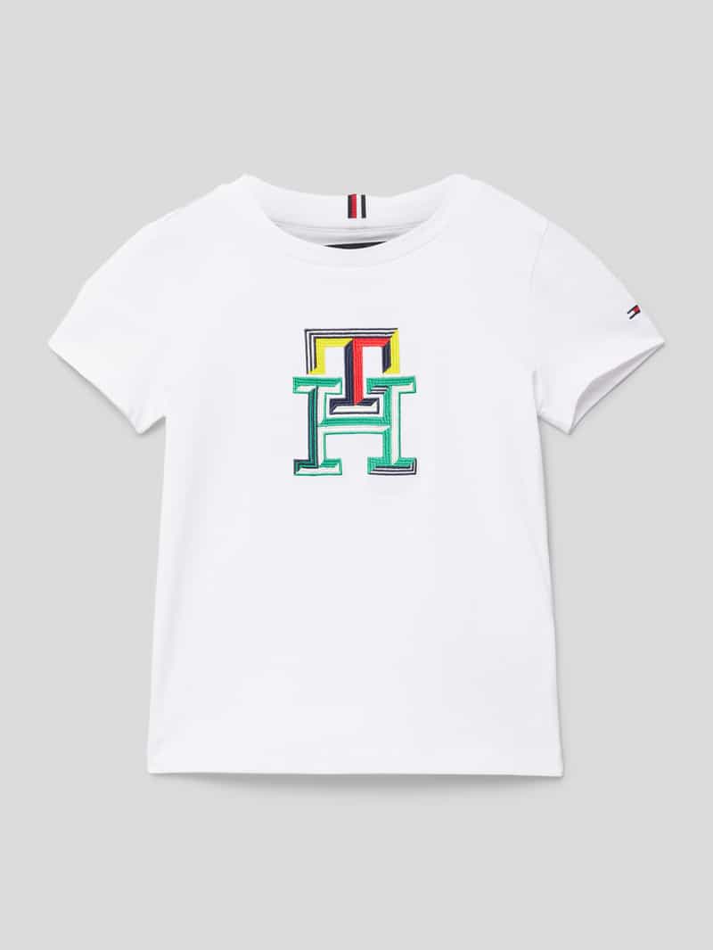 Tommy Hilfiger Teens Regular fit T-shirt met meerkleurige logostitching